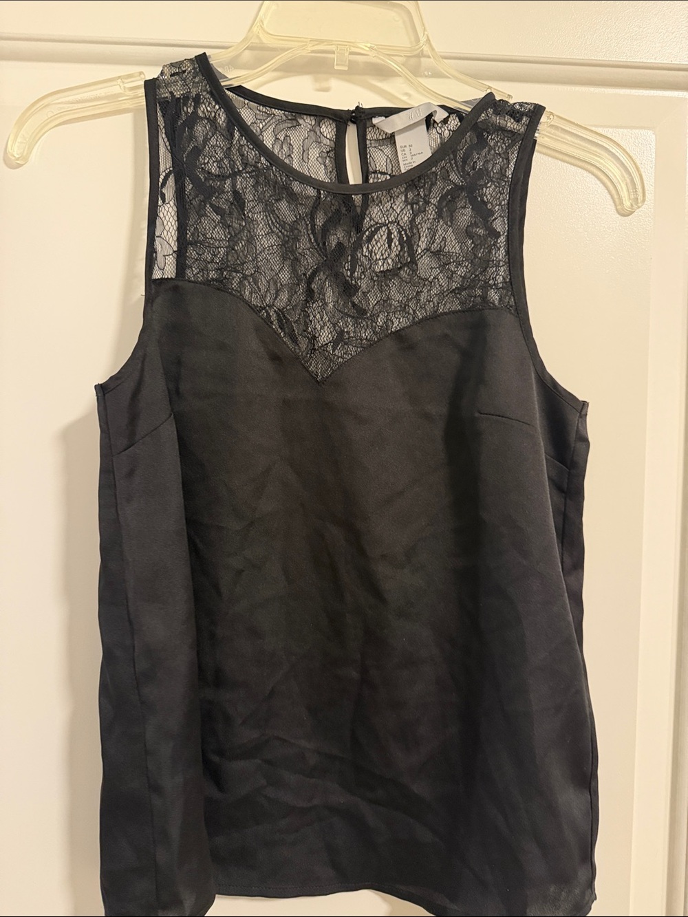 Zara Black Lace Yoke Sleeveless Camisole